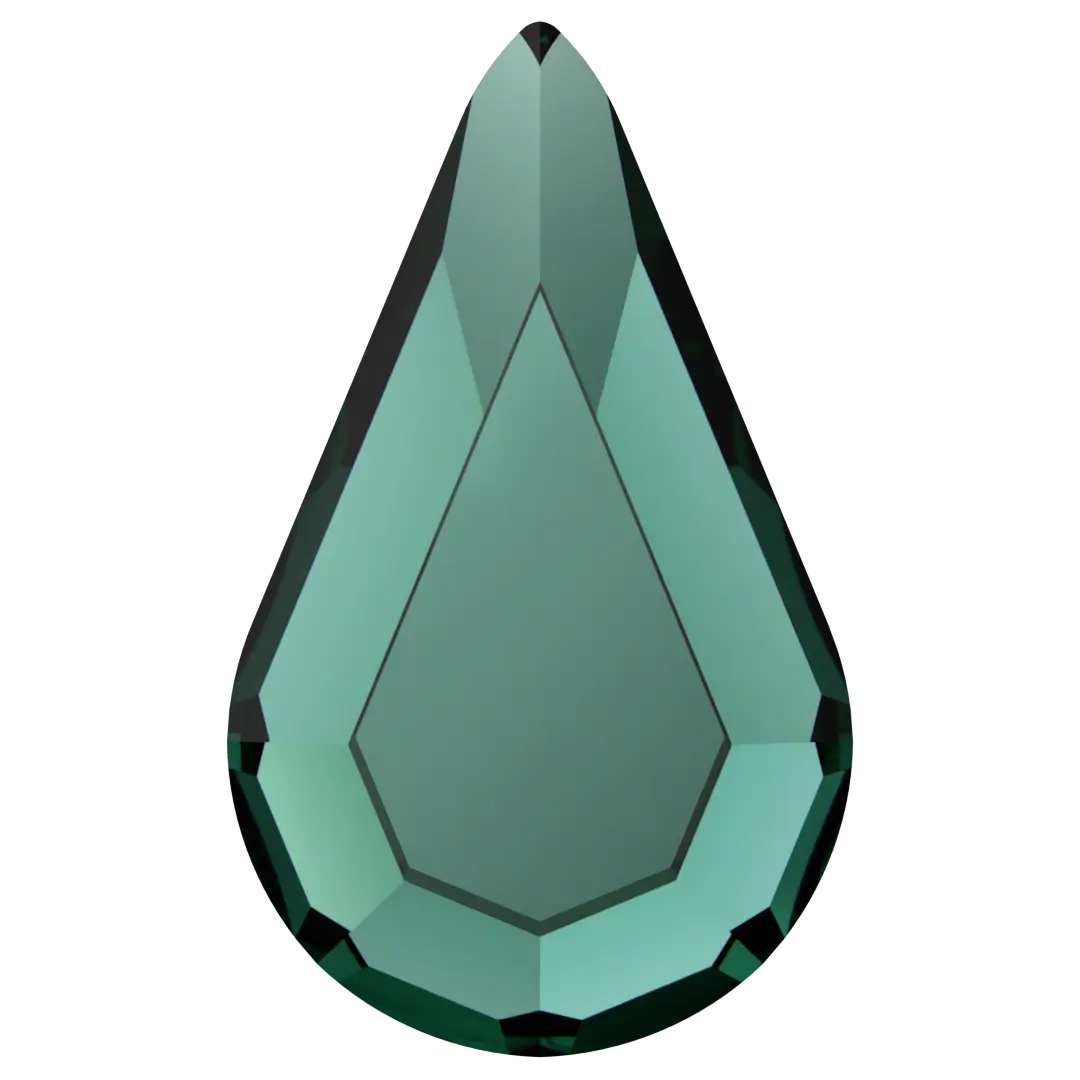 Serinity Hotfix Flat Back Crystals Drop (2300) Emerald - Bluestreak Crystals