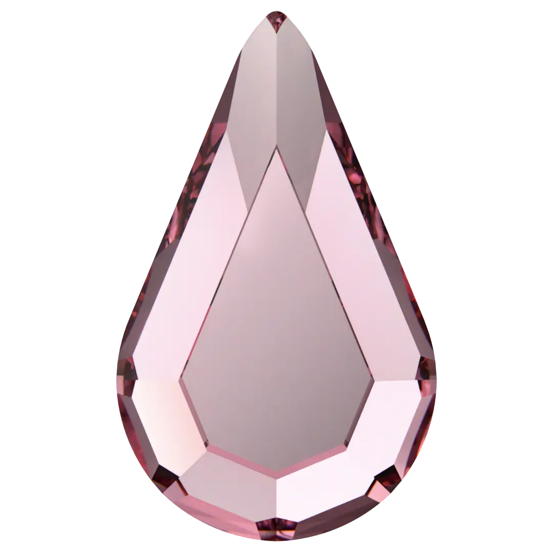 Serinity Hotfix Flat Back Crystals Drop (2300) Light Rose - Bluestreak Crystals