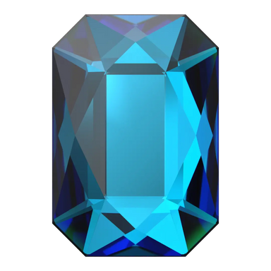 Serinity Hotfix Flat Back Crystals Emerald Cut (2602) Crystal Bermuda Blue - Bluestreak Crystals