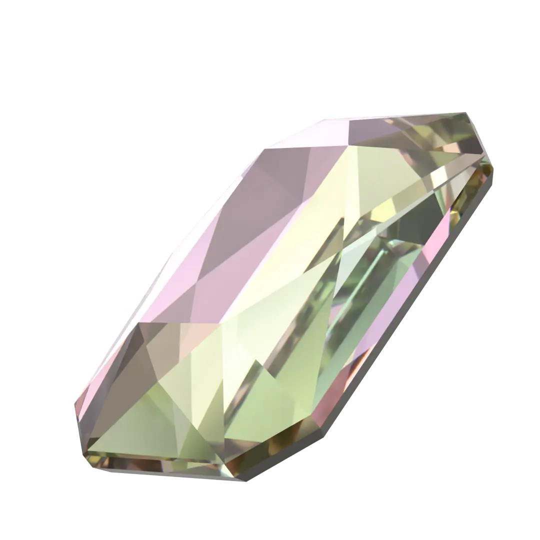Serinity Hotfix Flat Back Crystals Emerald Cut (2602) Crystal Vitrail Light - Bluestreak Crystals