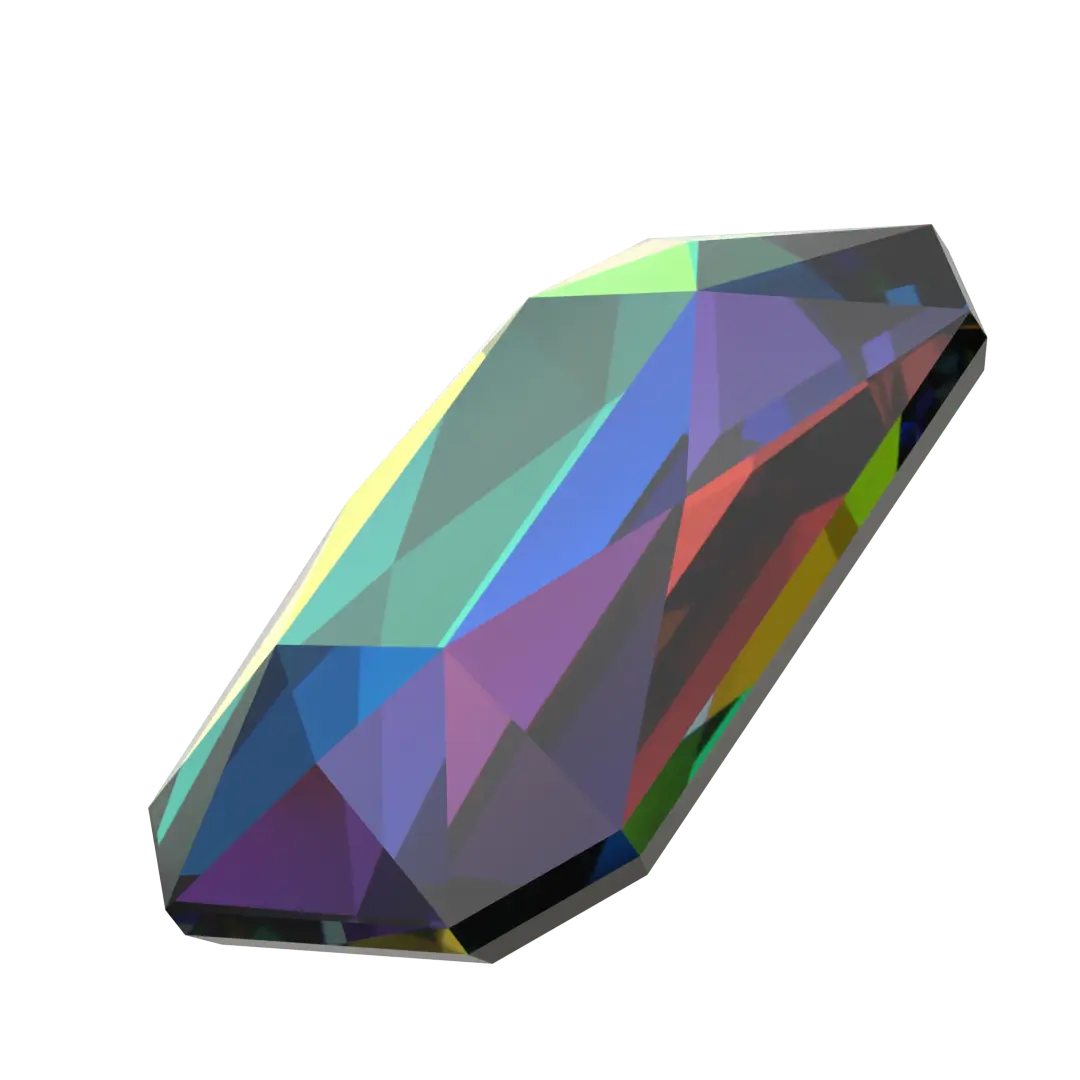 Serinity Hotfix Flat Back Crystals Emerald Cut (2602) Crystal Vitrail Medium - Bluestreak Crystals