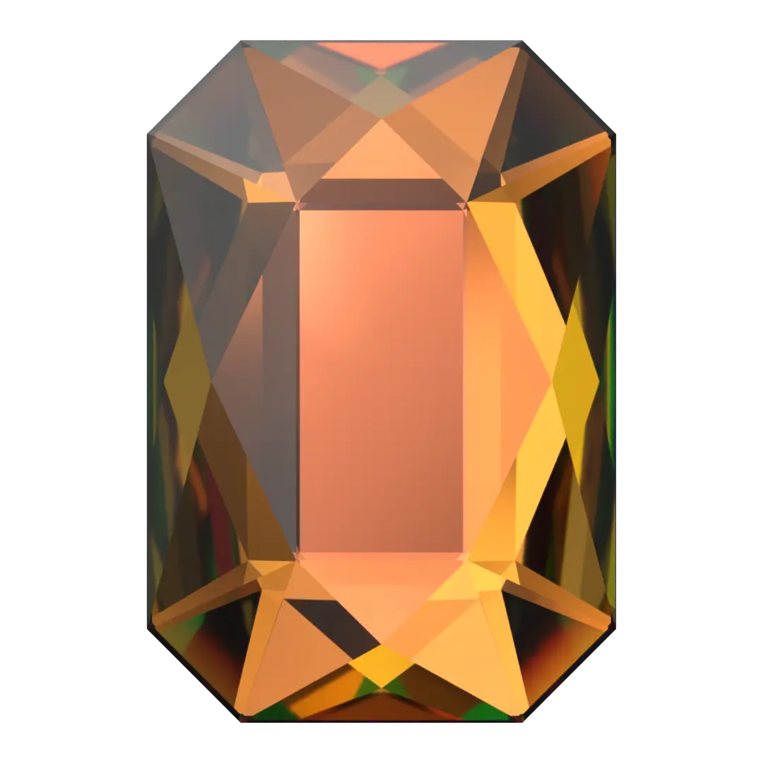 Serinity Hotfix Flat Back Crystals Emerald Cut (2602) Crystal Vitrail Medium - Bluestreak Crystals