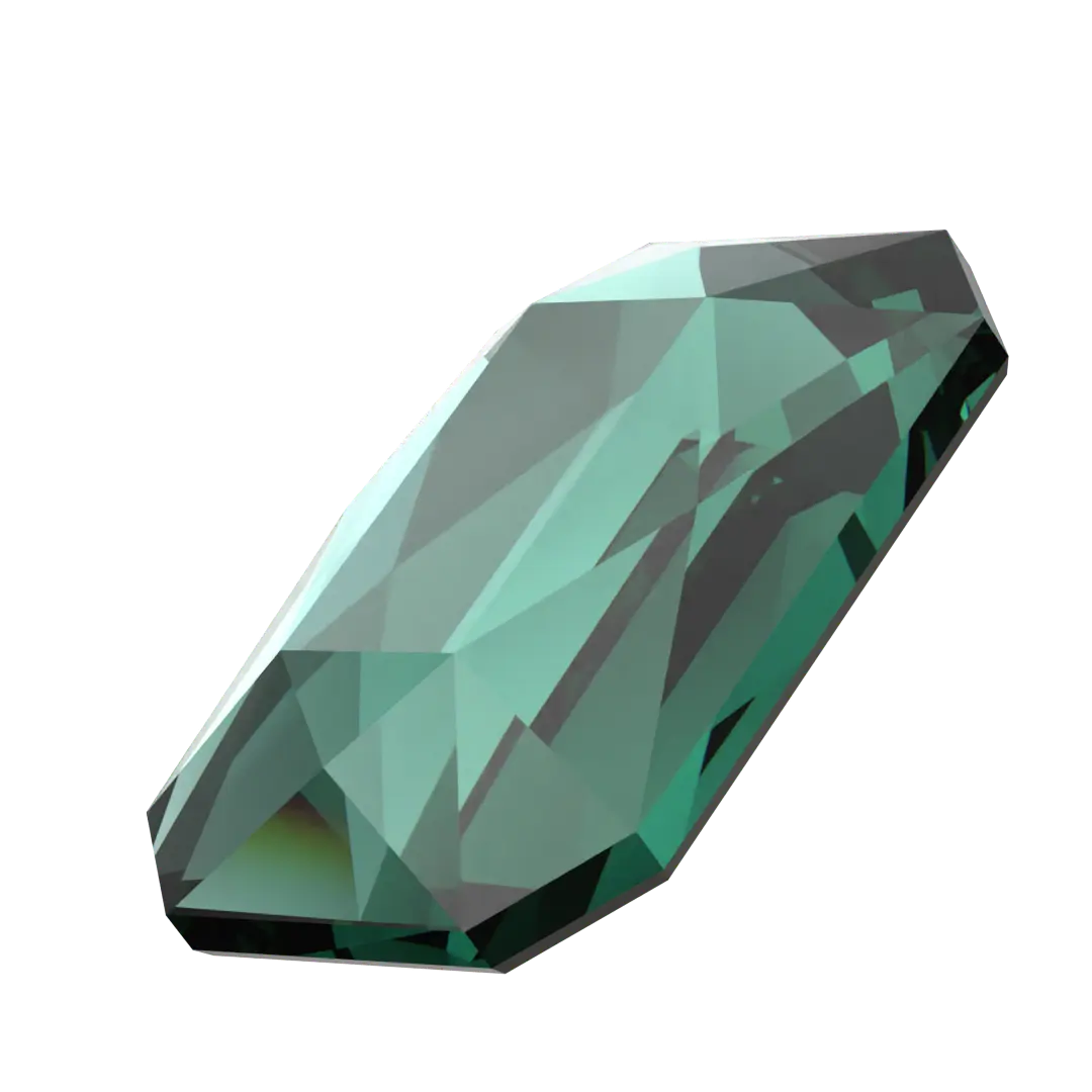 Serinity Hotfix Flat Back Crystals Emerald Cut (2602) Emerald - Bluestreak Crystals