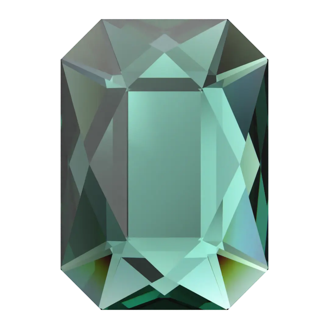 Serinity Hotfix Flat Back Crystals Emerald Cut (2602) Emerald - Bluestreak Crystals