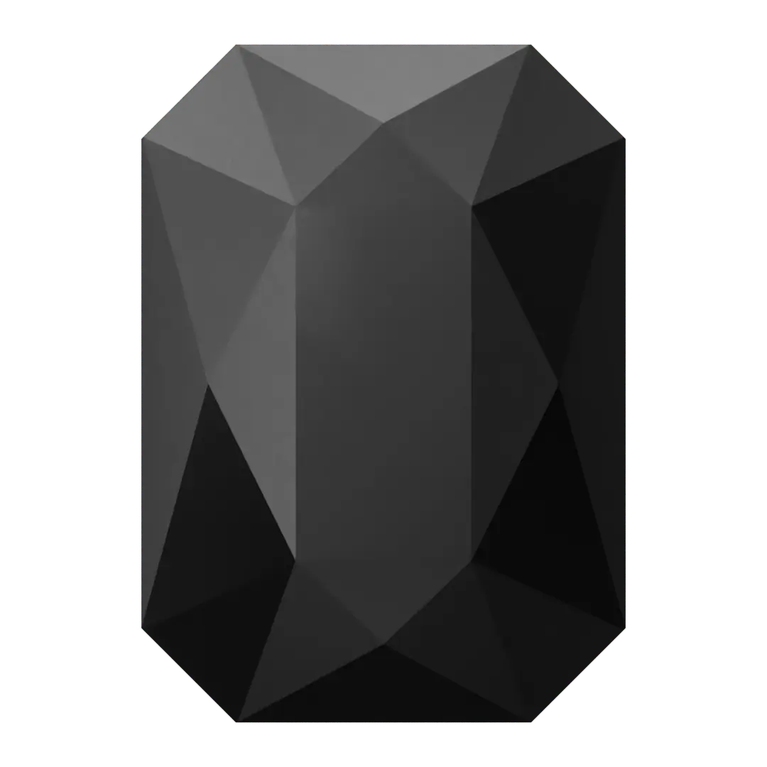 Serinity Hotfix Flat Back Crystals Emerald Cut (2602) Jet - Bluestreak Crystals