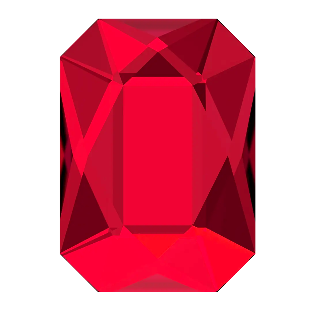 Serinity Hotfix Flat Back Crystals Emerald Cut (2602) Scarlet - Bluestreak Crystals