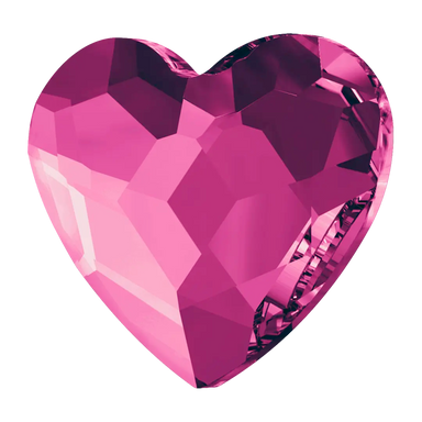 Serinity Hotfix Flat Back Crystals Heart (2808) Fuchsia - Bluestreak Crystals