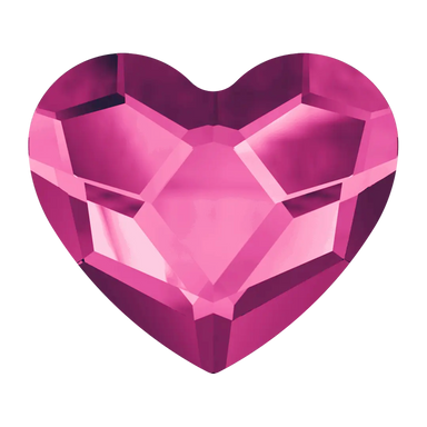 Serinity Hotfix Flat Back Crystals Heart (2808) Fuchsia - Bluestreak Crystals