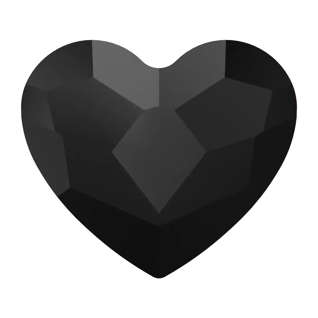 Serinity Hotfix Flat Back Crystals Heart (2808) Jet - Bluestreak Crystals