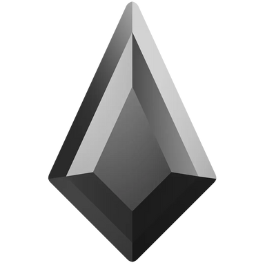 Serinity Hotfix Flat Back Crystals Kite (2771) Jet Hematite - Bluestreak Crystals