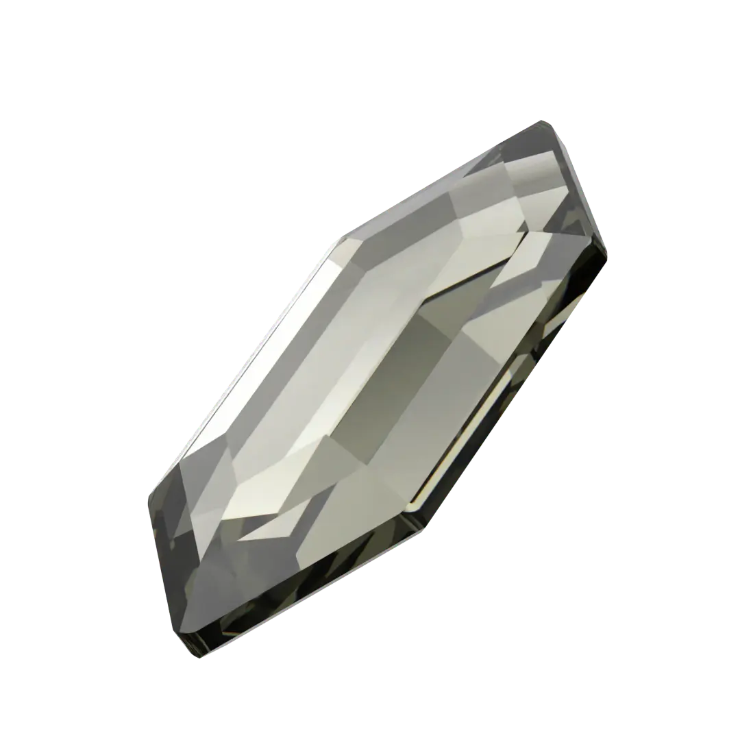 Serinity Hotfix Flat Back Crystals Large Hexagon (2776) Black Diamond - Bluestreak Crystals