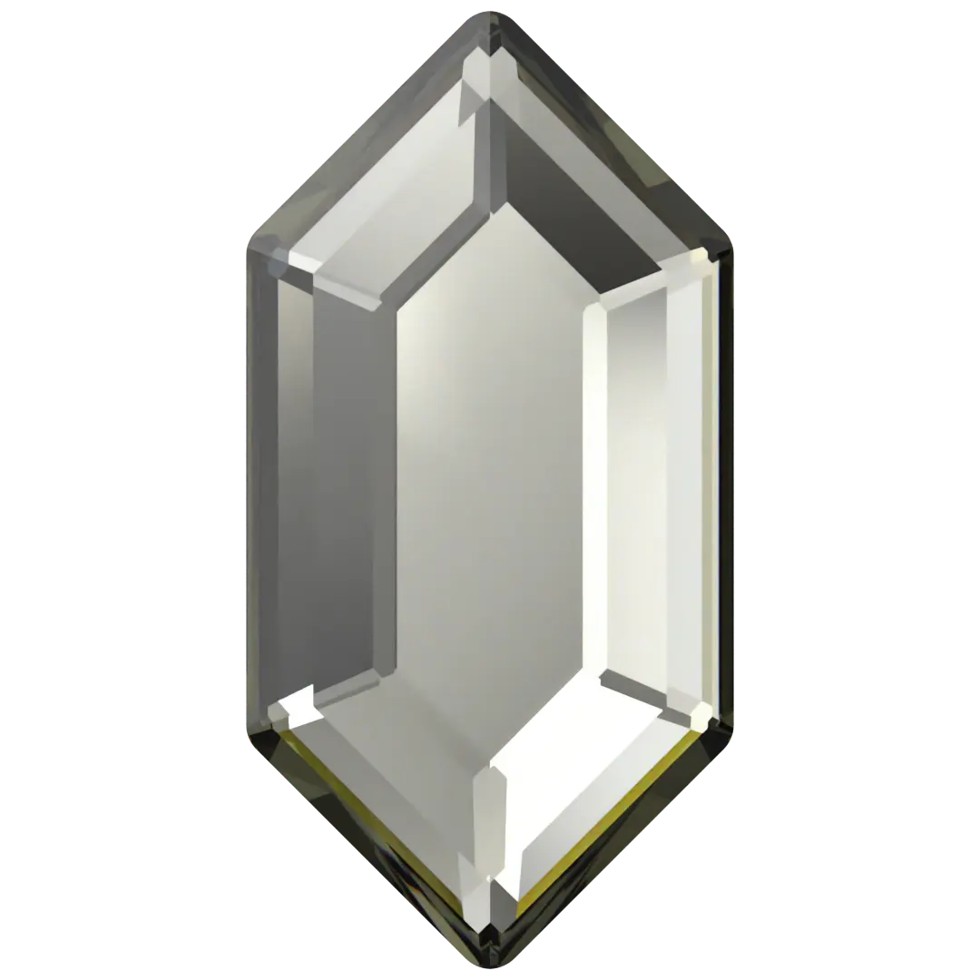 Serinity Hotfix Flat Back Crystals Large Hexagon (2776) Black Diamond - Bluestreak Crystals