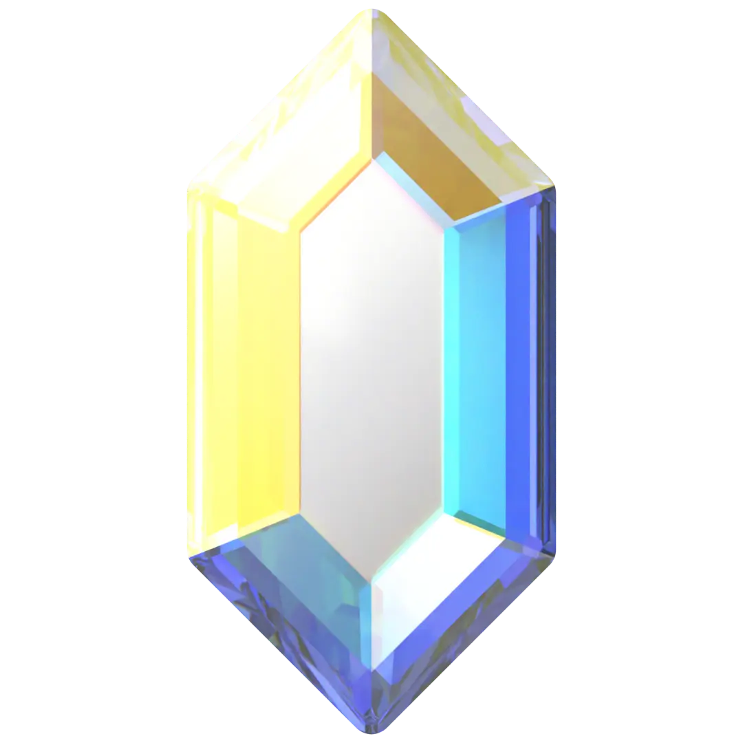 Serinity Hotfix Flat Back Crystals Large Hexagon (2776) Crystal AB - Bluestreak Crystals