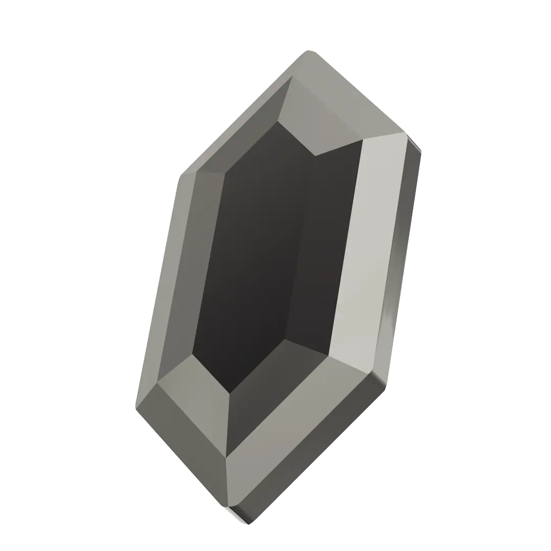 Serinity Hotfix Flat Back Crystals Large Hexagon (2776) Jet Hematite - Bluestreak Crystals