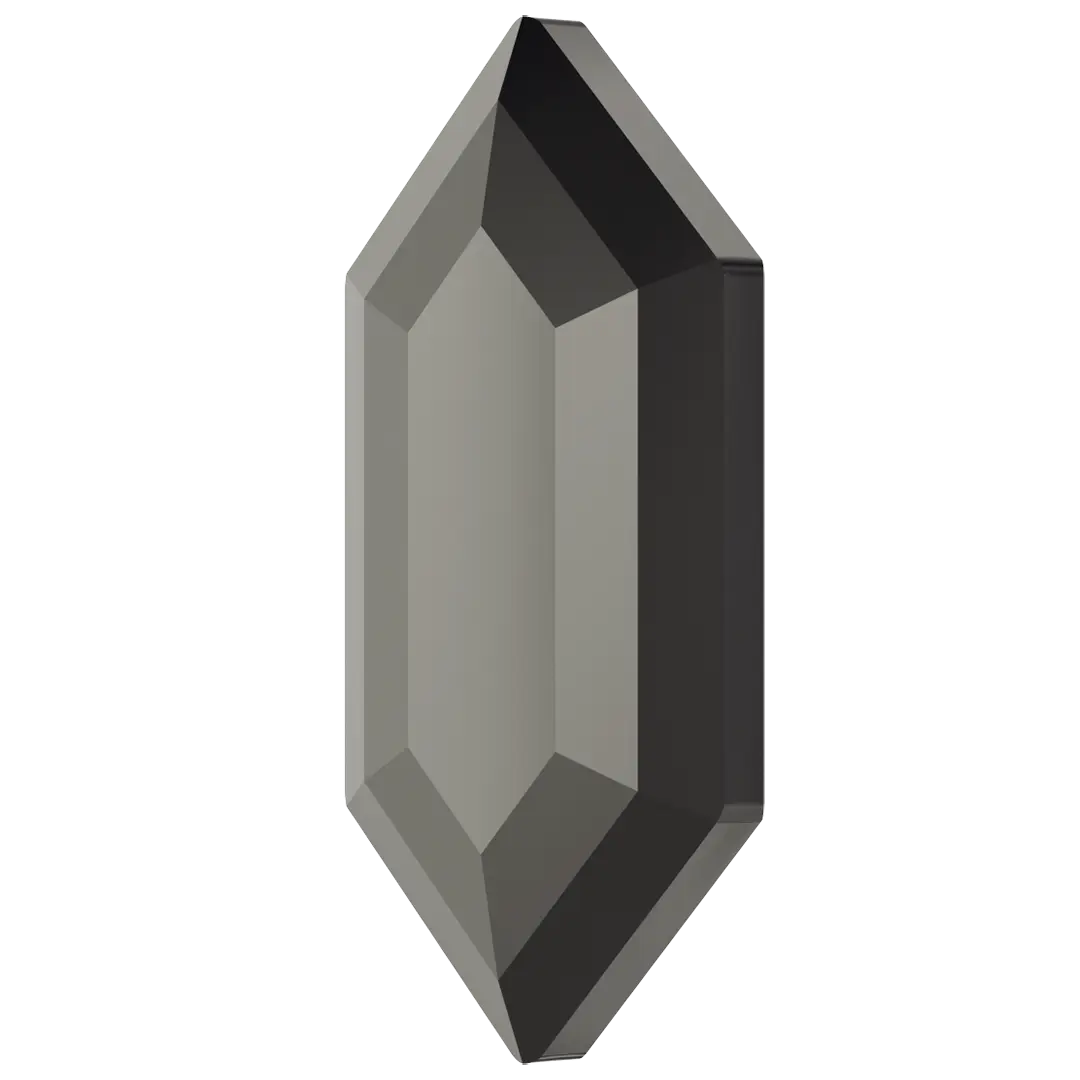 Serinity Hotfix Flat Back Crystals Large Hexagon (2776) Jet Hematite - Bluestreak Crystals