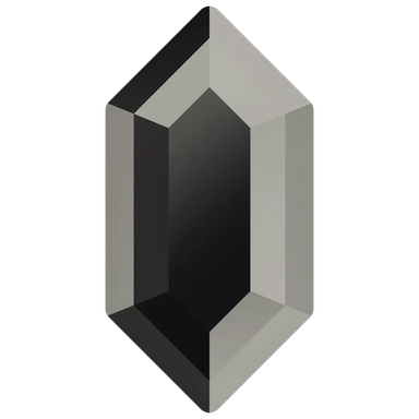 Serinity Hotfix Flat Back Crystals Large Hexagon (2776) Jet Hematite - Bluestreak Crystals