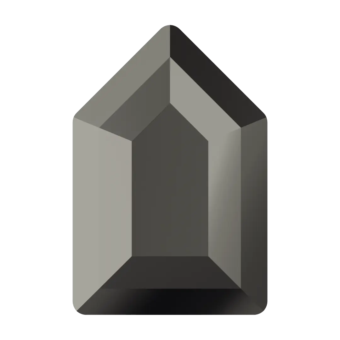 Serinity Hotfix Flat Back Crystals Large Pentagon (2774) Jet Hematite - Bluestreak Crystals