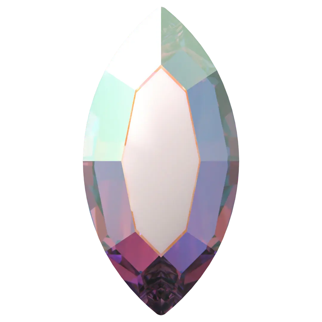 Serinity Hotfix Flat Back Crystals Navette (2200) Crystal AB - Bluestreak Crystals