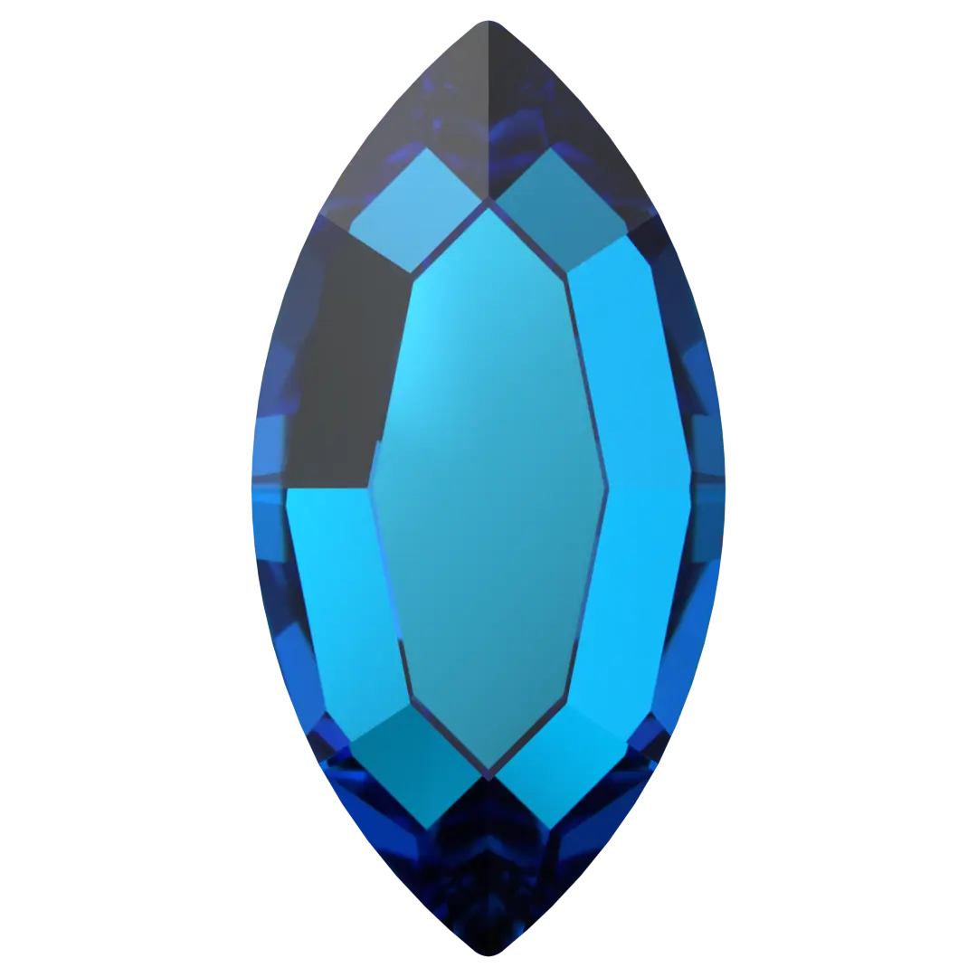 Serinity Hotfix Flat Back Crystals Navette (2200) Crystal Bermuda Blue - Bluestreak Crystals