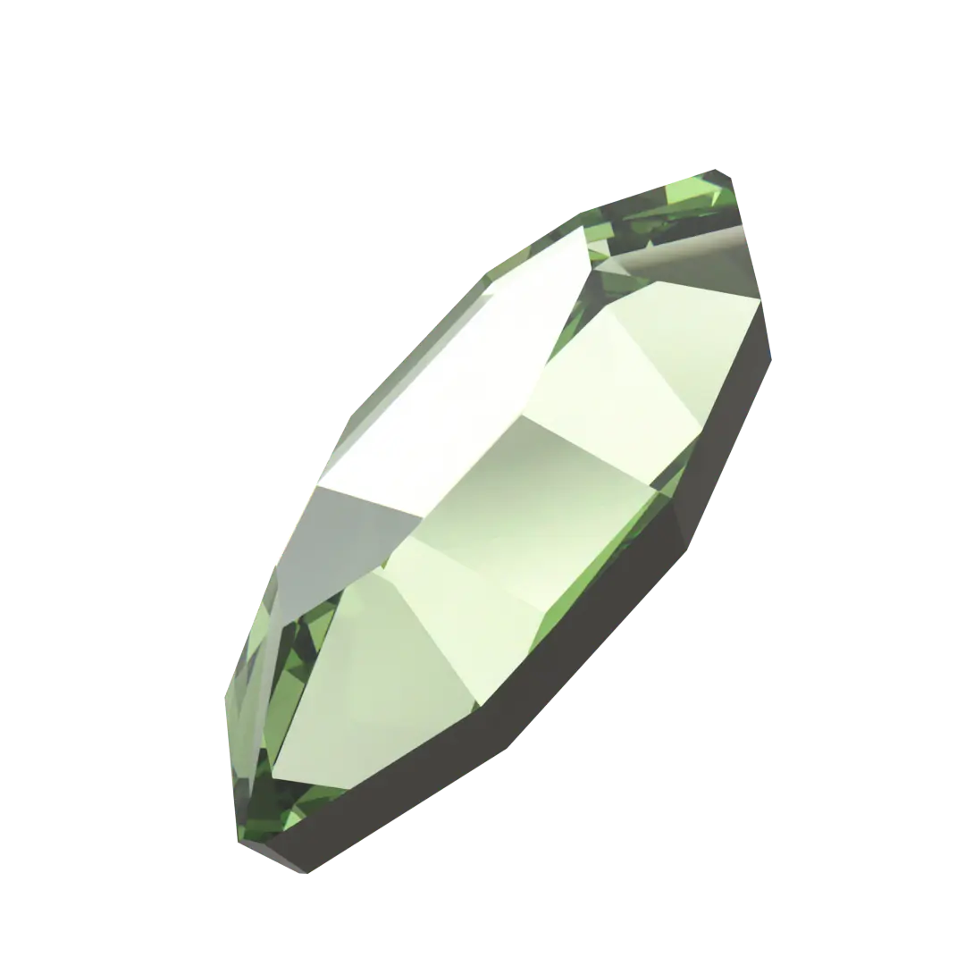 Serinity Hotfix Flat Back Crystals Navette (2200) Dark Peridot - Bluestreak Crystals