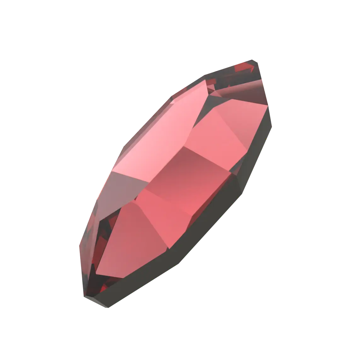 Serinity Hotfix Flat Back Crystals Navette (2200) Scarlet - Bluestreak Crystals