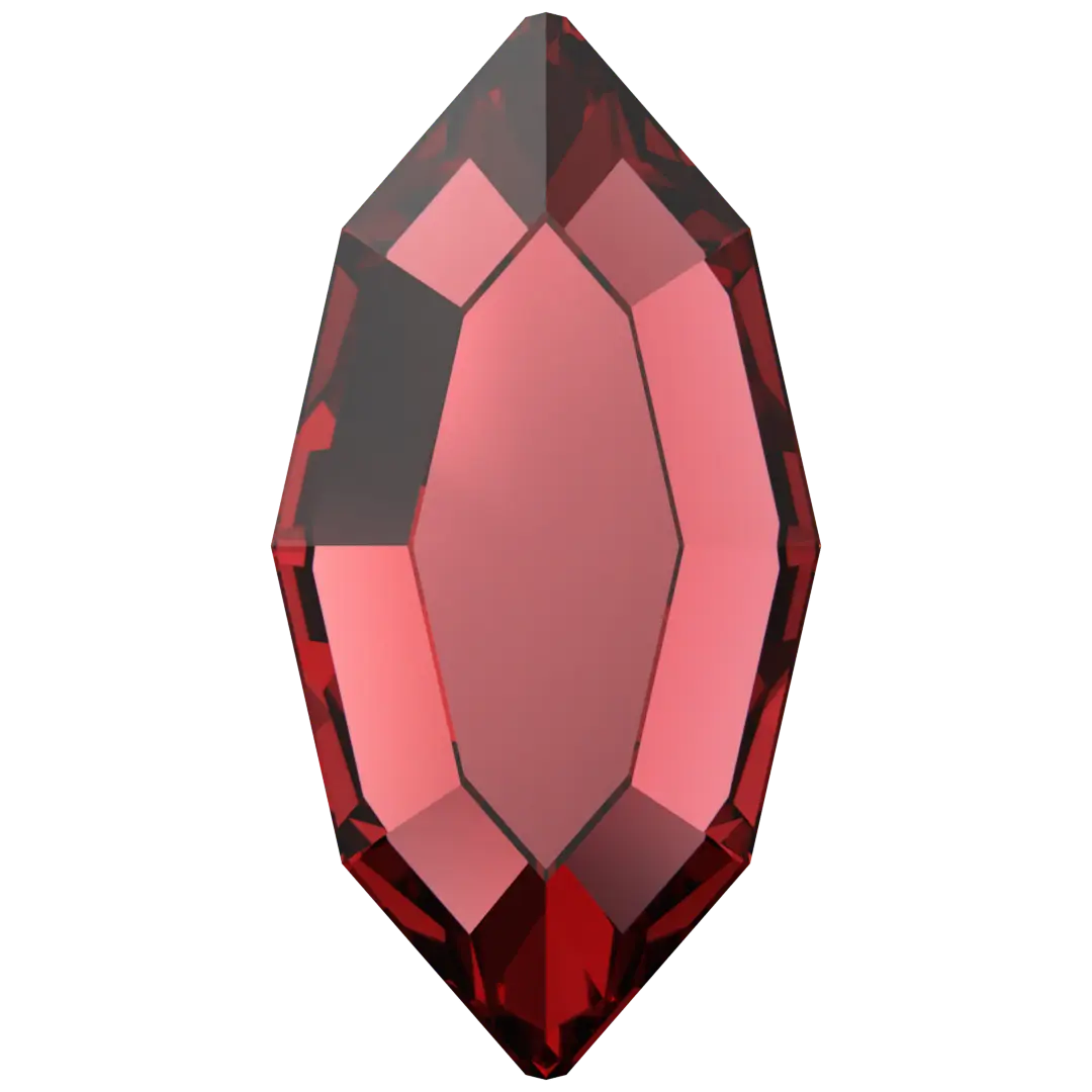 Serinity Hotfix Flat Back Crystals Navette (2200) Scarlet - Bluestreak Crystals