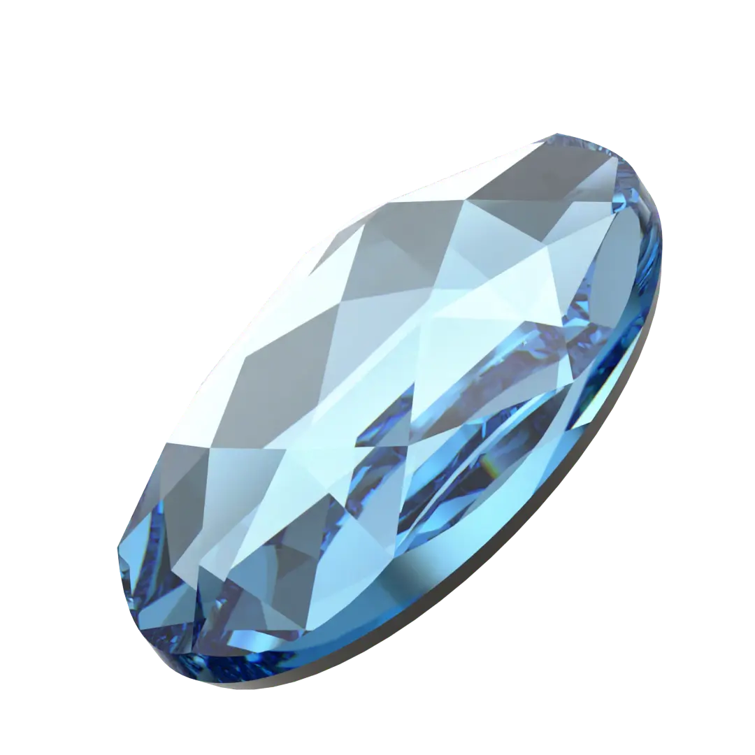 Serinity Hotfix Flat Back Crystals Oval (2603) Aquamarine - Bluestreak Crystals