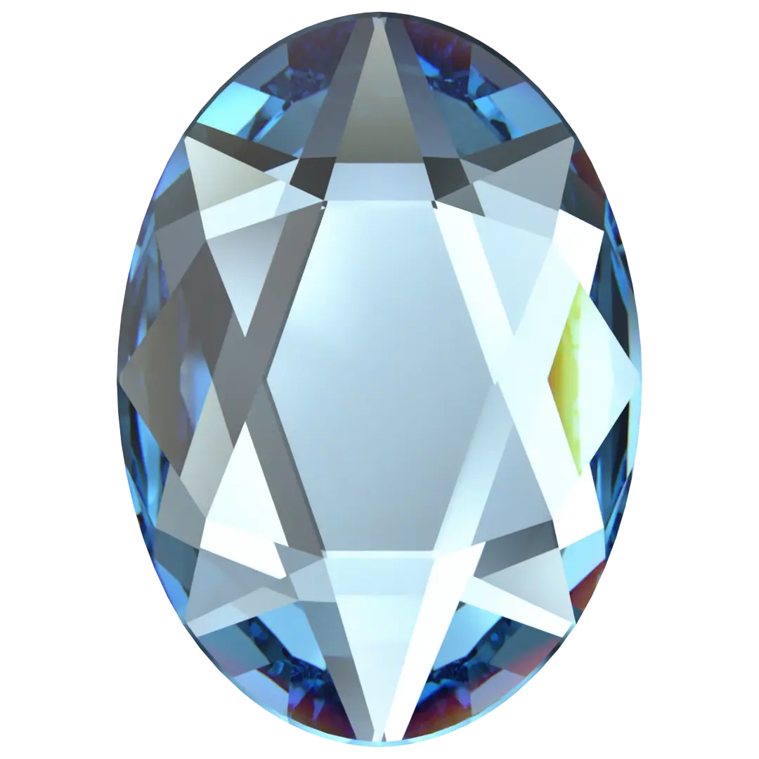 Serinity Hotfix Flat Back Crystals Oval (2603) Aquamarine - Bluestreak Crystals