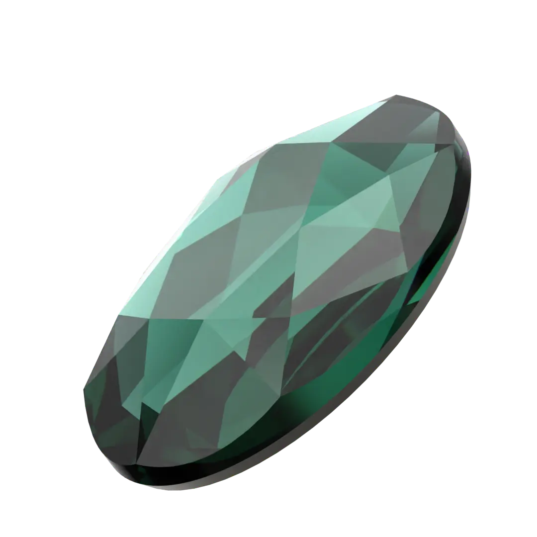 Serinity Hotfix Flat Back Crystals Oval (2603) Emerald - Bluestreak Crystals