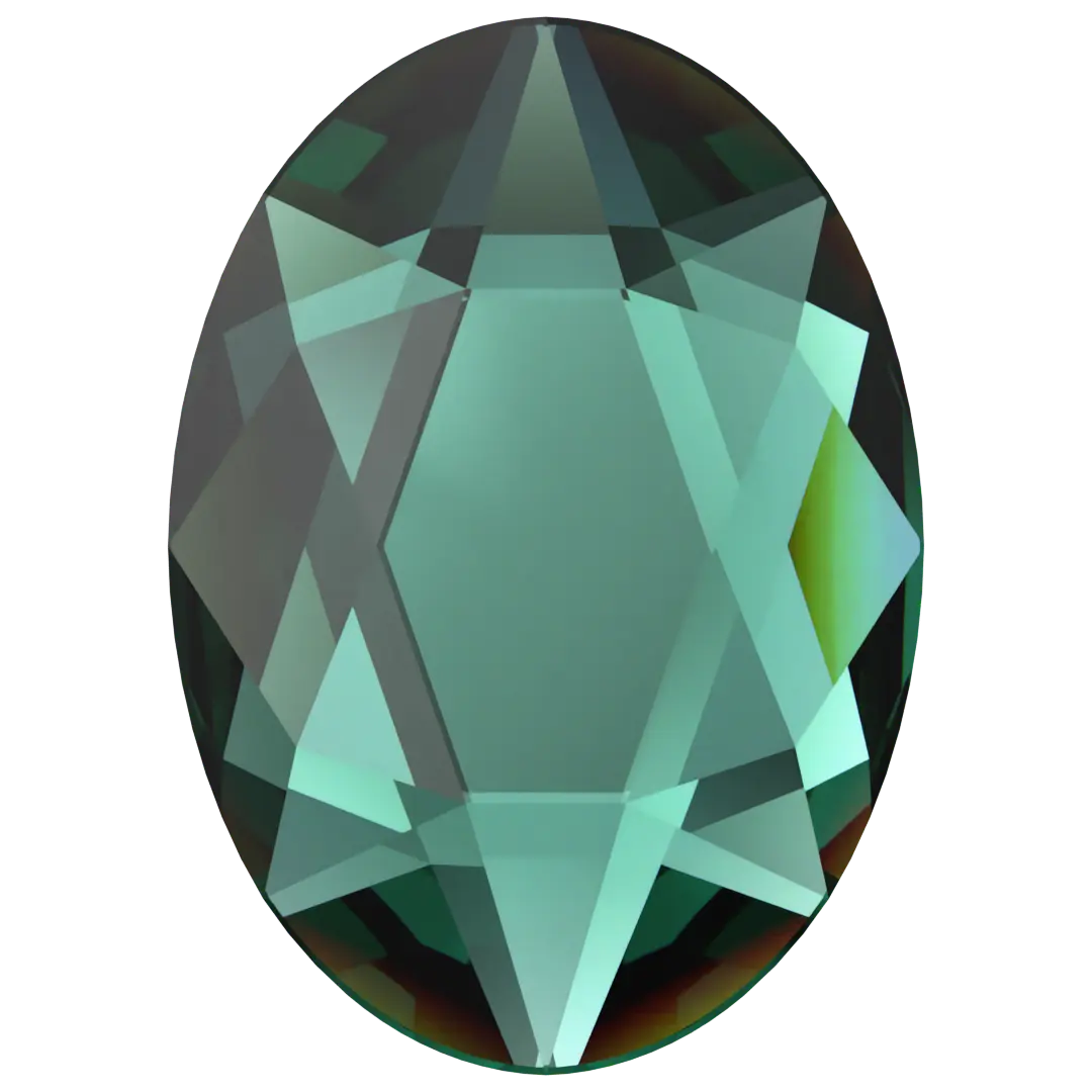 Serinity Hotfix Flat Back Crystals Oval (2603) Emerald - Bluestreak Crystals