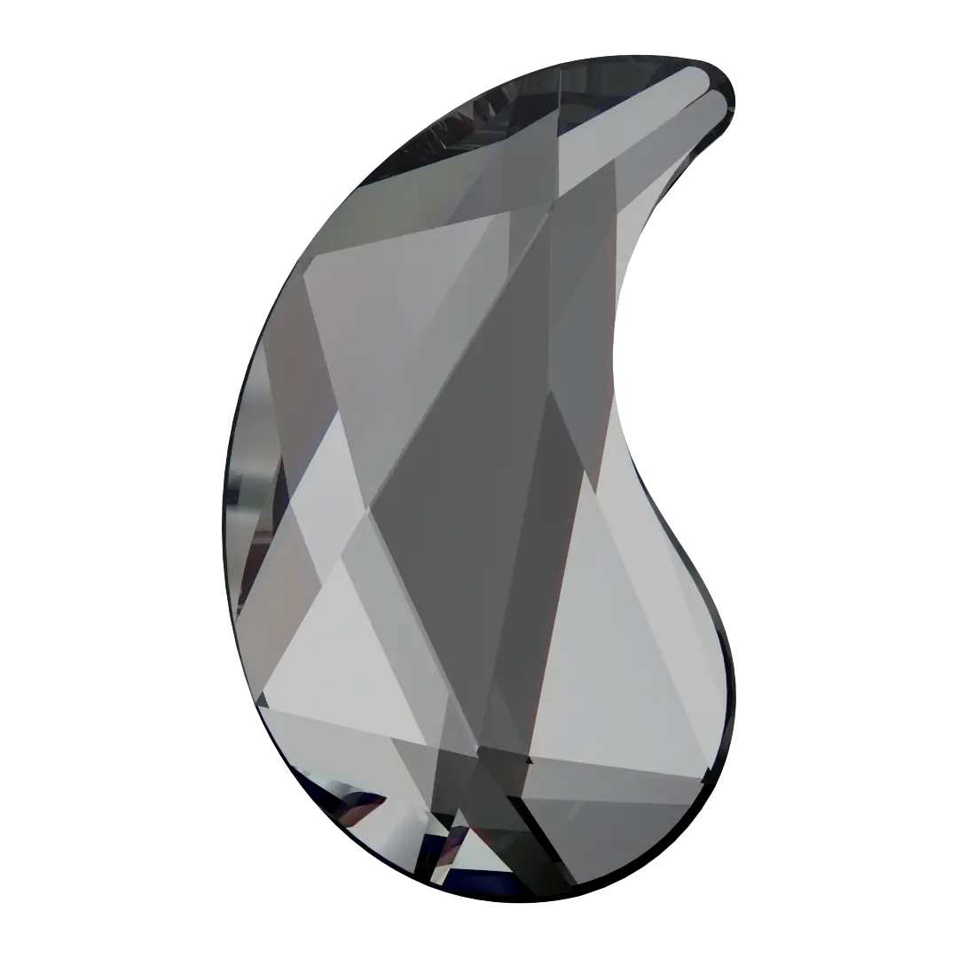 Serinity Hotfix Flat Back Crystals Paisley X (2364) Crystal Silver Night - Bluestreak Crystals