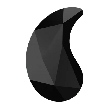 Serinity Hotfix Flat Back Crystals Paisley X (2364) Jet - Bluestreak Crystals