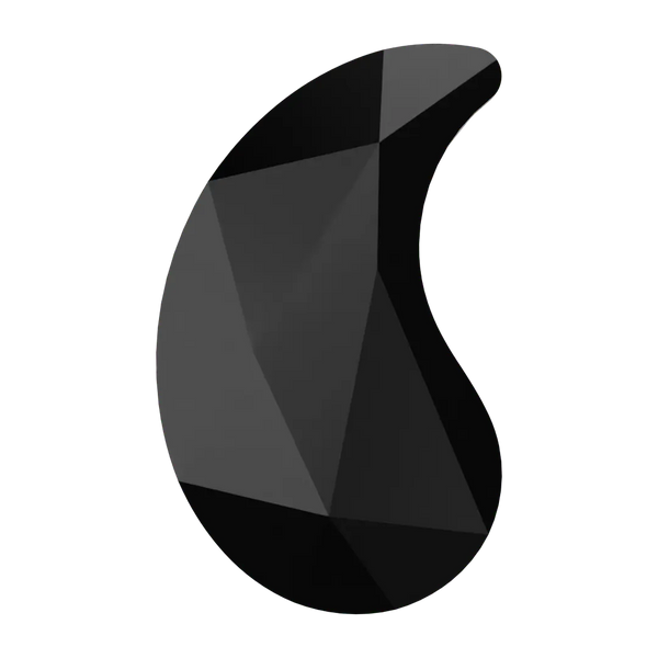 Serinity Hotfix Flat Back Crystals Paisley X (2364) Jet - Bluestreak Crystals