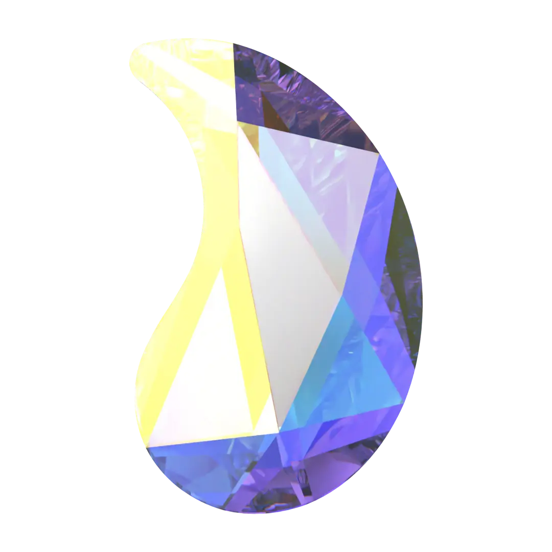 Serinity Hotfix Flat Back Crystals Paisley Y (2365) Crystal AB - Bluestreak Crystals