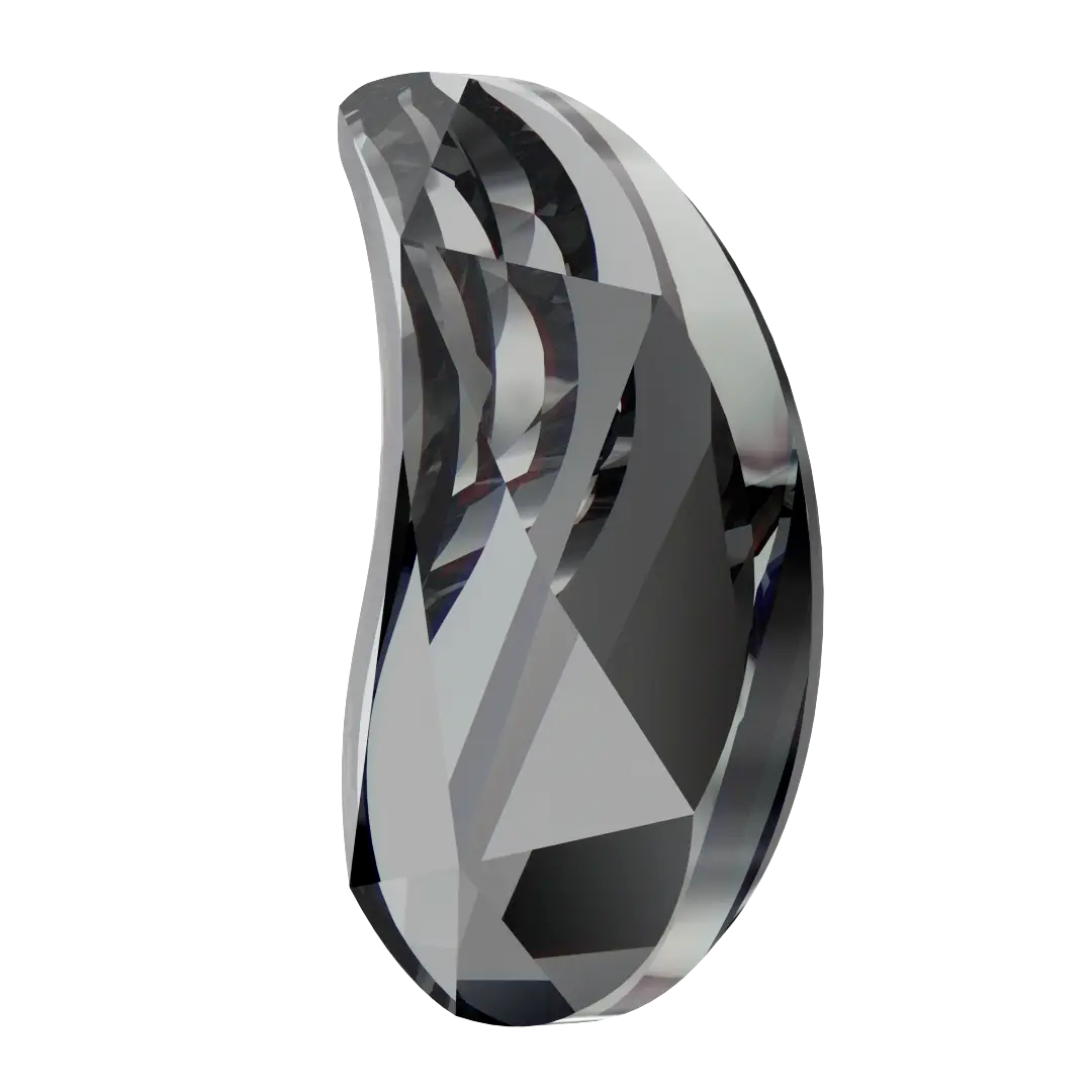 Serinity Hotfix Flat Back Crystals Paisley Y (2365) Crystal Silver Night - Bluestreak Crystals