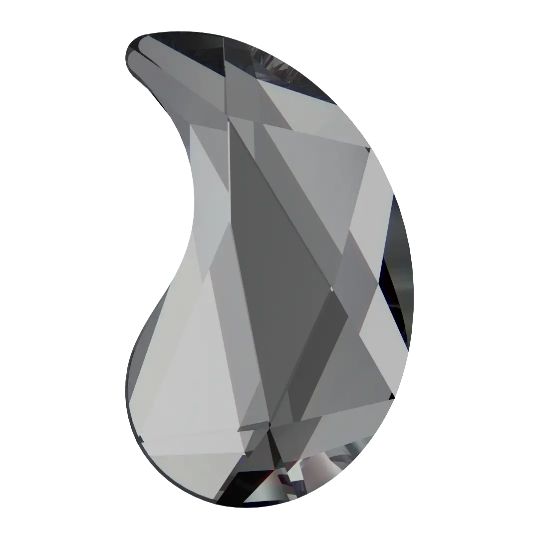 Serinity Hotfix Flat Back Crystals Paisley Y (2365) Crystal Silver Night - Bluestreak Crystals