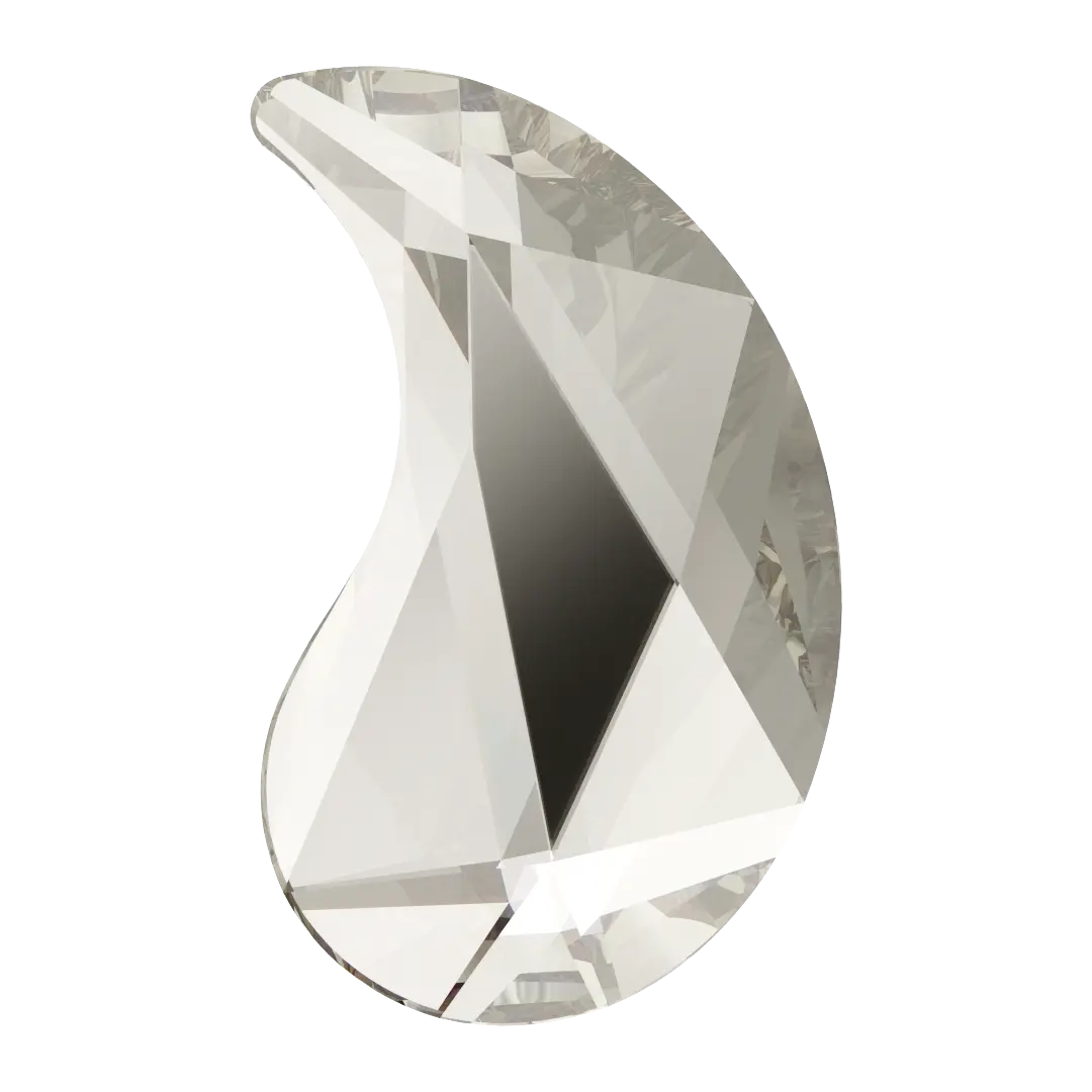 Serinity Hotfix Flat Back Crystals Paisley Y (2365) Crystal Silver Shade - Bluestreak Crystals