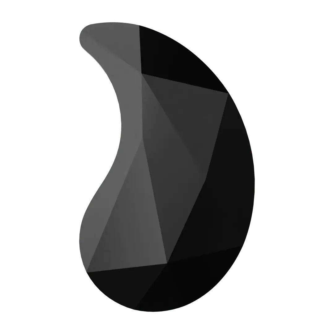 Serinity Hotfix Flat Back Crystals Paisley Y (2365) Jet - Bluestreak Crystals