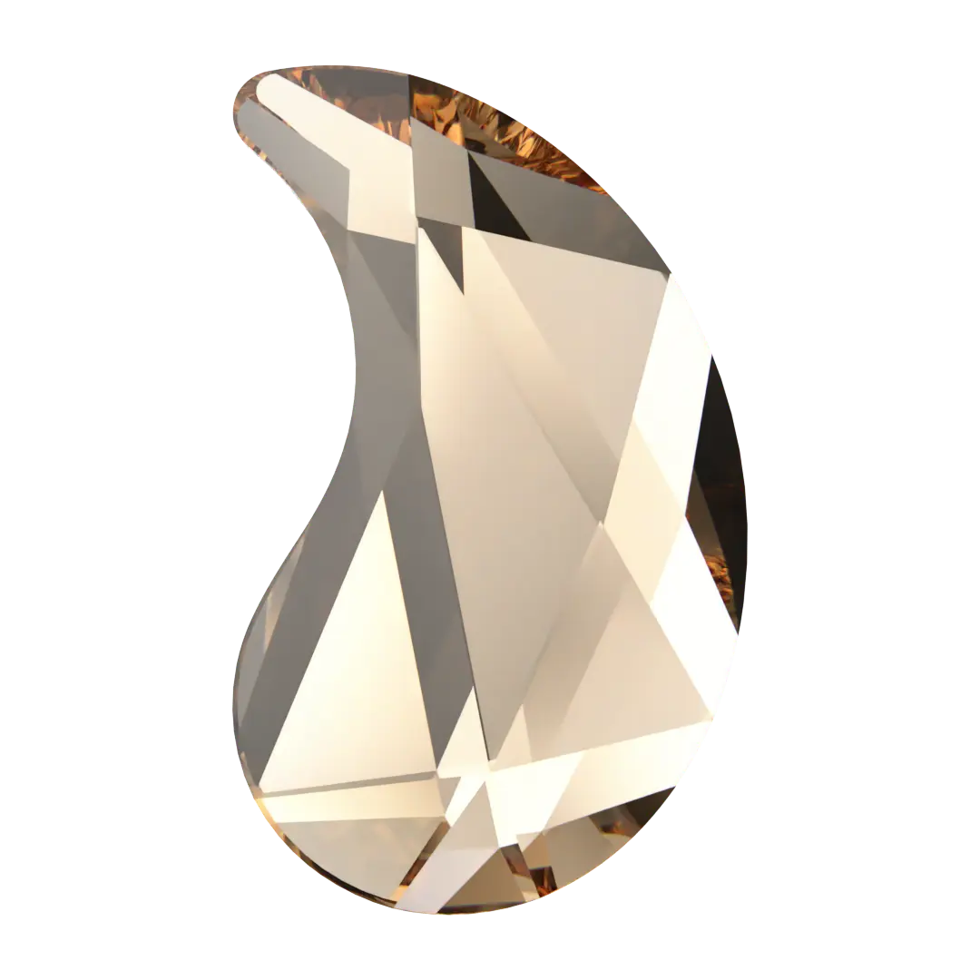 Serinity Hotfix Flat Back Crystals Paisley Y (2365) Light Colorado Topaz - Bluestreak Crystals