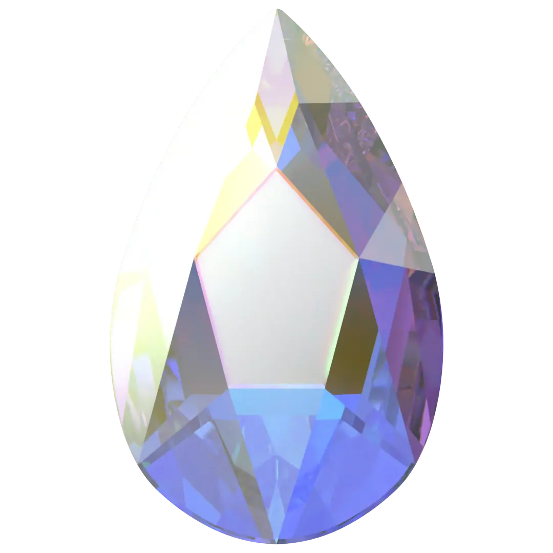 Serinity Hotfix Flat Back Crystals Pear (2303) Crystal AB - Bluestreak Crystals