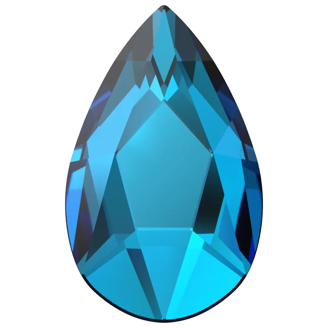 Serinity Hotfix Flat Back Crystals Pear (2303) Crystal Bermuda Blue - Bluestreak Crystals