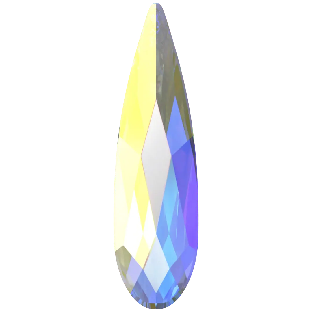 Serinity Hotfix Flat Back Crystals Raindrop (2304) Crystal AB - Bluestreak Crystals
