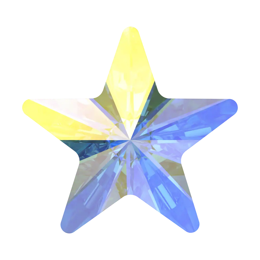 Serinity Hotfix Flat Back Crystals Rivoli Star (2816) Crystal AB - Bluestreak Crystals
