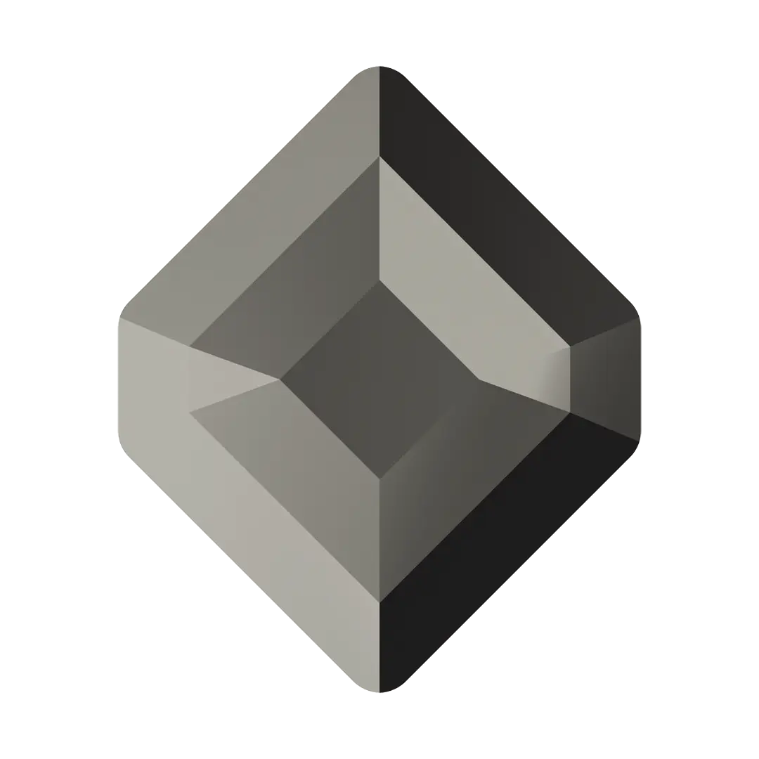 Serinity Hotfix Flat Back Crystals Small Hexagon (2777) Jet Hematite - Bluestreak Crystals