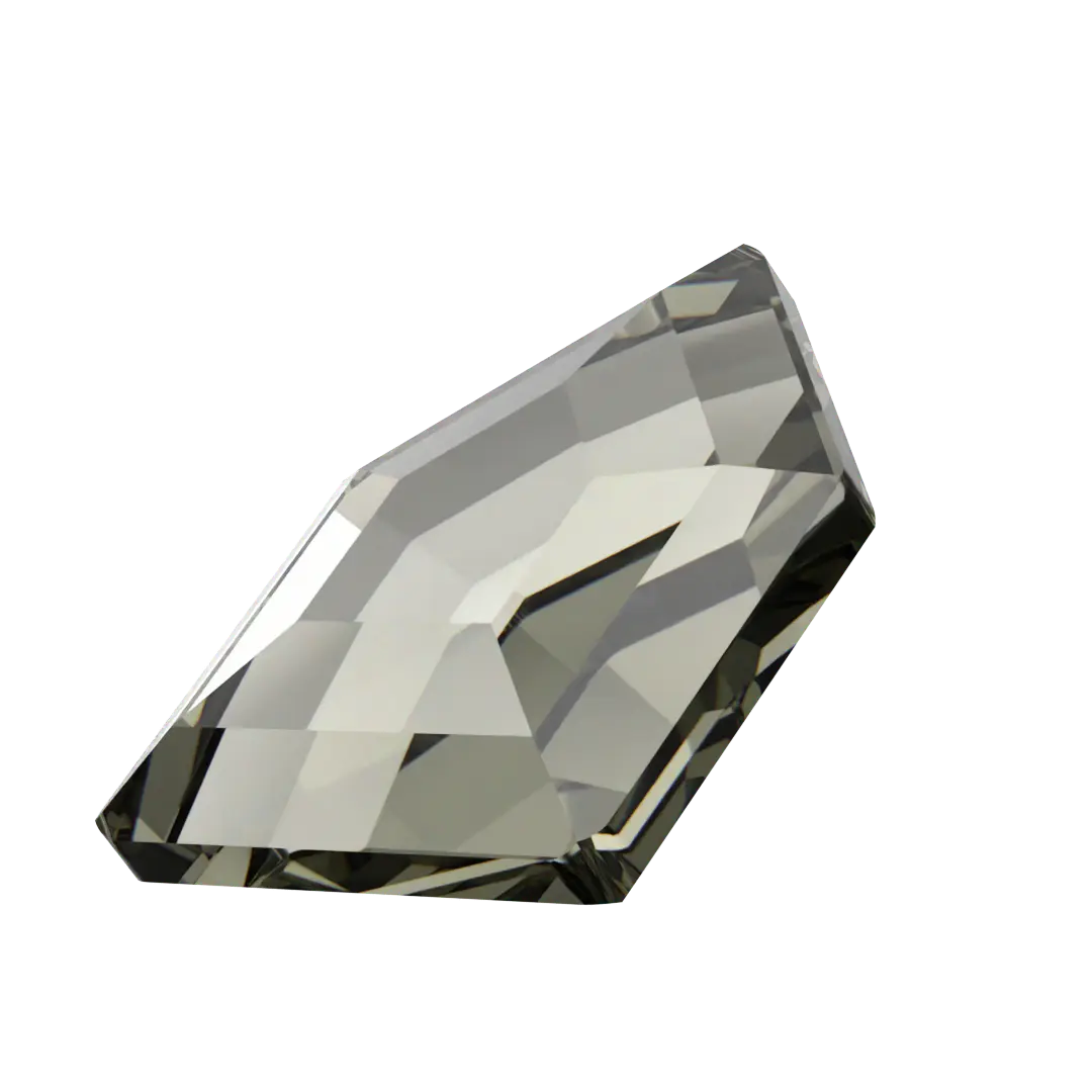 Serinity Hotfix Flat Back Crystals Small Pentagon (2775) Black Diamond - Bluestreak Crystals