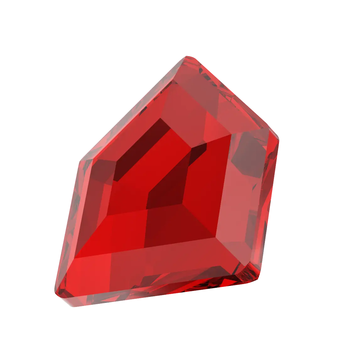 Serinity Hotfix Flat Back Crystals Small Pentagon (2775) Light Siam - Bluestreak Crystals