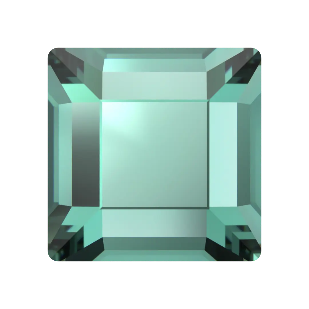 Serinity Hotfix Flat Back Crystals Square (2400) Caribbean Green - Bluestreak Crystals