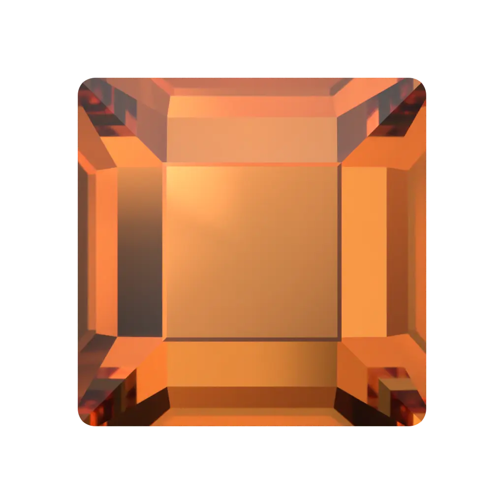 Serinity Hotfix Flat Back Crystals Square (2400) Dark Orange - Bluestreak Crystals