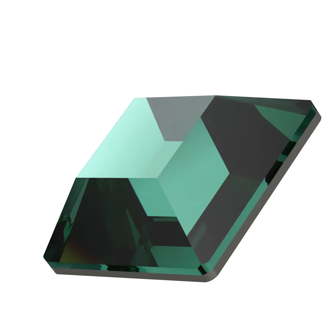 Serinity Hotfix Flat Back Crystals Square (2400) Emerald - Bluestreak Crystals