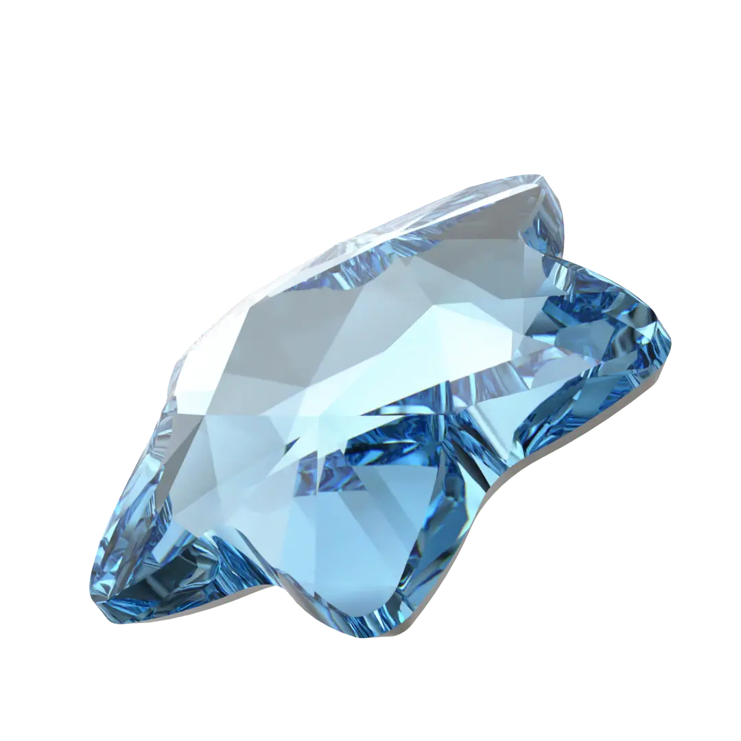 Serinity Hotfix Flat Back Crystals Star Flower (2754) Aquamarine - Bluestreak Crystals